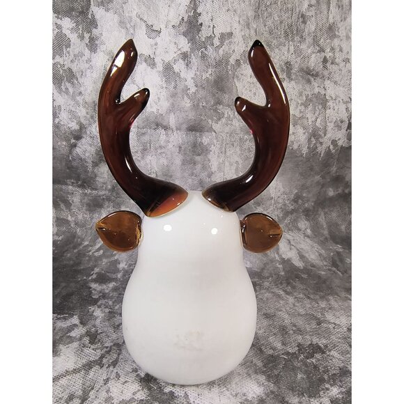 Villory and Boch Blown Glass Reindeer Figurine Tabletop Decor - Picture 3 of 5